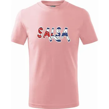 Salsa vlajka - Tričko dětské bavlněné - 98 cm / 2 roky ( Růžová )