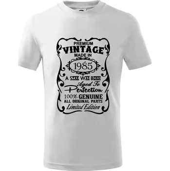 Chlapecké tričko Vintage Etiketa - 1985 - Tričko dětské bavlněné - 98 cm / 2 roky ( Bílá )