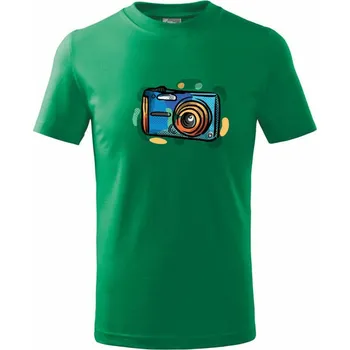 Chlapecké tričko Foťák barevný - kompakt - Tričko dětské bavlněné - 98 cm / 2 roky ( Středně zelená )
