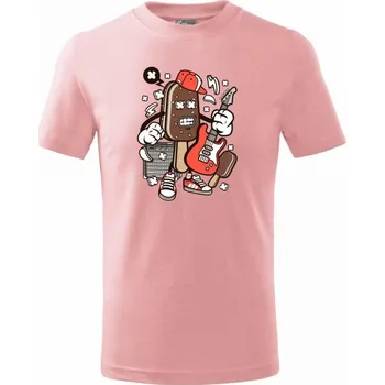 Chlapecké tričko Rockový nanuk - Tričko dětské bavlněné - 98 cm / 2 roky ( Růžová )