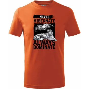 Chlapecké oblečení Never Hibernate - Tričko dětské bavlněné - 146 cm/10 let ( Oranžová )