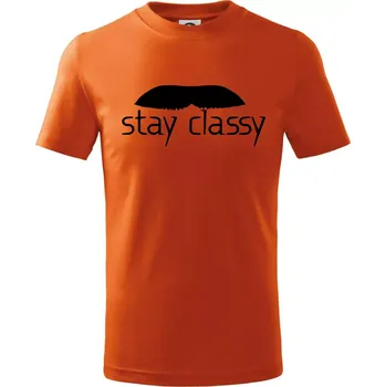 Stay Classy - mustache - Tričko dětské bavlněné - 98 cm / 2 roky ( Oranžová )