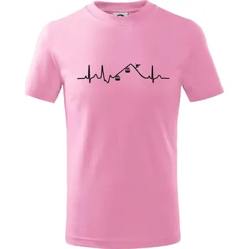 Chlapecké tričko EKG lanovka - Tričko dětské bavlněné - 98 cm / 2 roky ( Růžová )