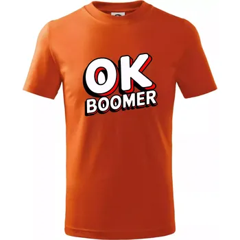 Baby Boomers - OK boomer - Tričko dětské bavlněné - 146 cm/10 let ( Oranžová )