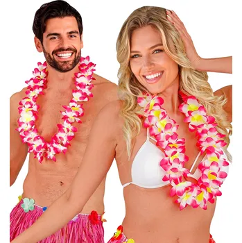 Karnevalový doplněk Bílo-růžový havajský věnec