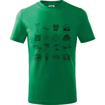 Chlapecké tričko Dovolená u moře - Tričko dětské bavlněné - 98 cm / 2 roky ( Středně zelená )