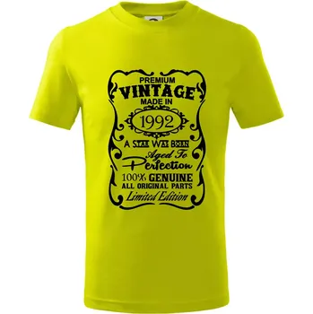 Vintage Etiketa - 1992 - Tričko dětské bavlněné - 98 cm / 2 roky ( Limetková )