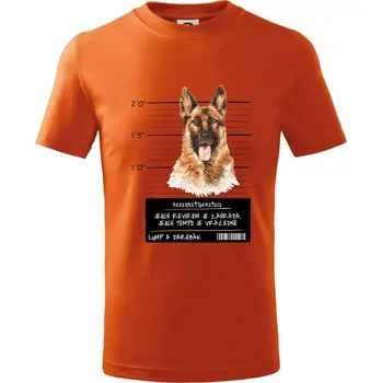 Chlapecké tričko Lump a darebák - Německý ovčák - Tričko dětské bavlněné - 146 cm/10 let ( Oranžová )