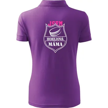 Hokejová máma - puk - Polokošile dámská Pique Polo - XS ( Fialová )