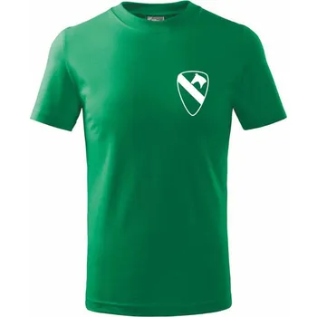 1st Cavalry Division prsa - Tričko dětské bavlněné - 98 cm / 2 roky ( Středně zelená )