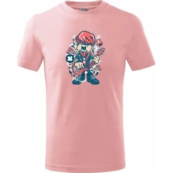 Chlapecké tričko Rozbíječ kytar - Tričko dětské bavlněné - 98 cm / 2 roky ( Růžová )