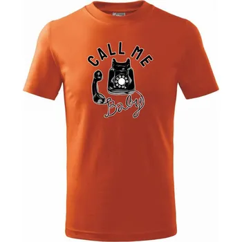 Chlapecké oblečení Call Me Baby telefon - Tričko dětské bavlněné - 134 cm/8 let ( Oranžová )