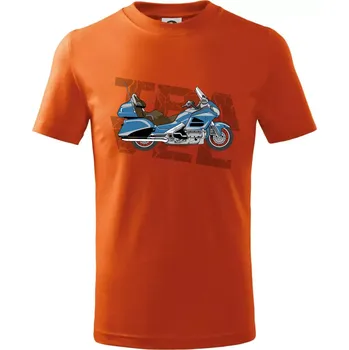 Chlapecké tričko Cestovní motorka Amerika modrá - Tričko dětské bavlněné - 146 cm/10 let ( Oranžová )