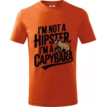 Chlapecké tričko I'm not a hipster, I'm a capybara - Tričko dětské bavlněné - 146 cm/10 let ( Oranžová )