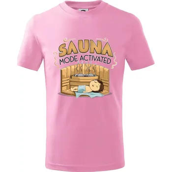 Chlapecké oblečení Sauna mode activated - Tričko dětské bavlněné - 134 cm/8 let ( Růžová )