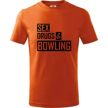 Chlapecké tričko Sex drugs bowling - Tričko dětské bavlněné - 158 cm/12 let ( Oranžová )
