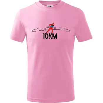 Chlapecké tričko 10km po Jizerkách - Tričko dětské bavlněné - 98 cm / 2 roky ( Růžová )
