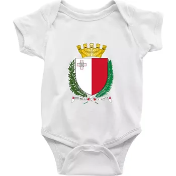 Kojenecké oblečení Malta - statní znak - Body kojenecké s krátkým rukávem - Krátký r. 12-18 měs ( Bílá )
