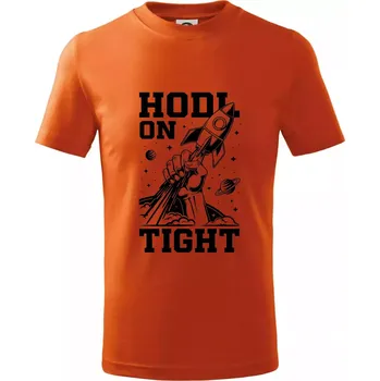 HODL On Tight raketa - Tričko dětské bavlněné - 134 cm/8 let ( Oranžová )