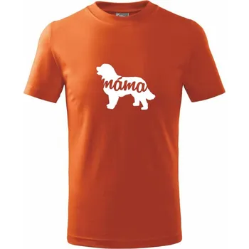 Chlapecké oblečení Bernský salašnický pes máma obrys - Tričko dětské bavlněné - 158 cm/12 let ( Oranžová )