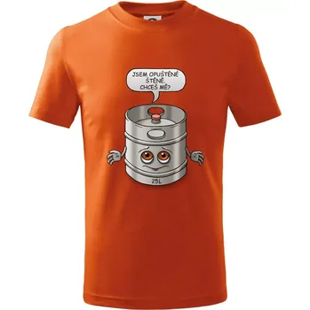 Chlapecké oblečení Opuštěné štěně - sud (Hana-creative) - Tričko dětské bavlněné - 158 cm/12 let ( Oranžová )