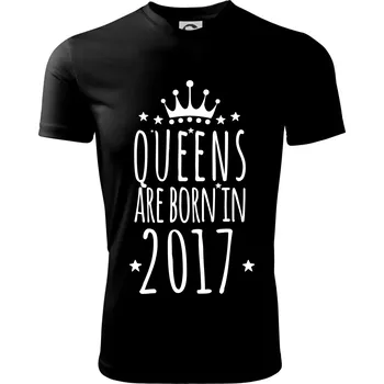 Chlapecké tričko Queens are born in 2017 - Dětské triko sportovní (dresovina) - 146 cm/10 let ( Černá )