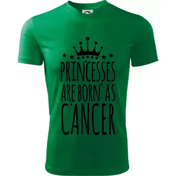Princesses are born as Cancer - Rak - Dětské triko sportovní (dresovina) - 146 cm/10 let ( Středně zelená )