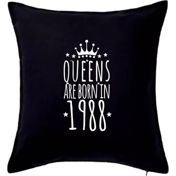 Polštář Queens are born in 1988 - Polštář 50x50 - 50x50 - Pouze potah ( Černá )