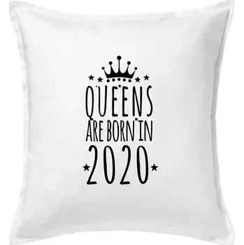 Polštář Queens are born in 2020 - Polštář 50x50 - 50x50 - Pouze potah ( Bílá )