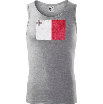 Vlajka Malta okousaná - Tílko pánské Core - 2XL ( Tmavě šedý melír )