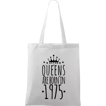 Queens are born in 1975 - Taška bavlněná - 42 x 38 cm ( Bílá )