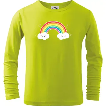 Chlapecké oblečení Veselá duha - Triko dětské Long Sleeve - 158 cm/12 let ( Limetková )