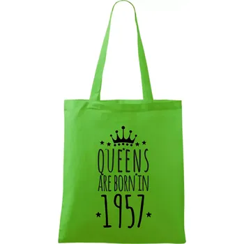 Nákupní taška Queens are born in 1957 - Taška bavlněná - 42 x 38 cm ( Apple Green )