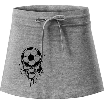 Dámská sukně Fotbal lebka splash - Sportovní sukně - two in one - XS ( Tmavě šedý melír )