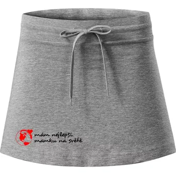 Dámská sukně Mám nejlepší mamku na světě - Sportovní sukně - two in one - XS ( Tmavě šedý melír )