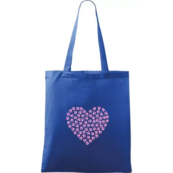 Nákupní taška Psí láska - Taška bavlněná - 42 x 38 cm ( Královská modrá )