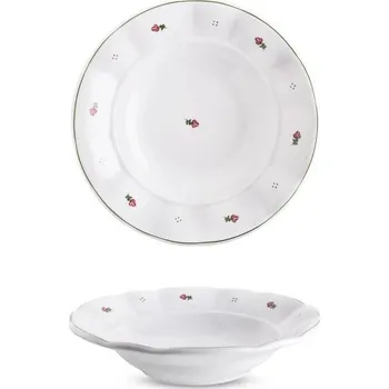 Talíř Talíř hluboký, porcelán, růžové kytičky, 24 cm, G. Benedikt