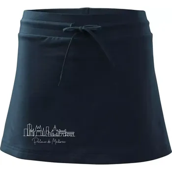 Dámská sukně Mallorca - Siluety památek - Sportovní sukně - two in one - XL ( Námořní modrá (velmi tmavá - téměř černá) )