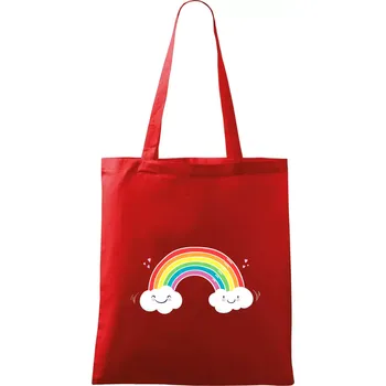 Nákupní taška Veselá duha - Taška bavlněná - 42 x 38 cm ( Červená )