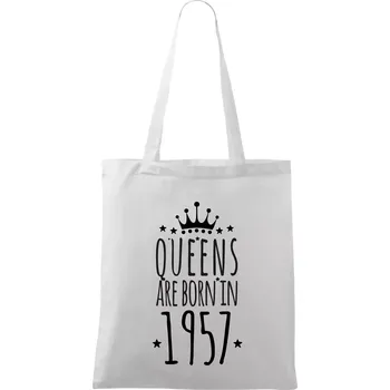 Queens are born in 1957 - Taška bavlněná - 42 x 38 cm ( Bílá )