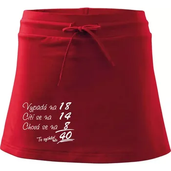 Dámská sukně Vypadá, cítí se, chová se - 40 let - Sportovní sukně - two in one - S ( Červená )
