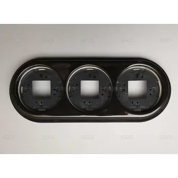 Elektrická zásuvka Rámeček pro vypínače a zásuvky 3x vysoký černý