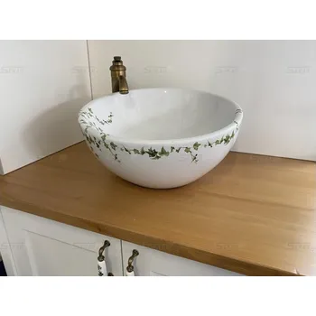 Umyvadlo Umyvadlo dekorované miska šikmá na desku