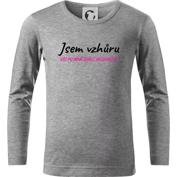 Jsem vzhůru víc po mě dnes nechtějte - Triko dětské Long Sleeve - 158 cm/12 let ( Tmavě šedý melír )