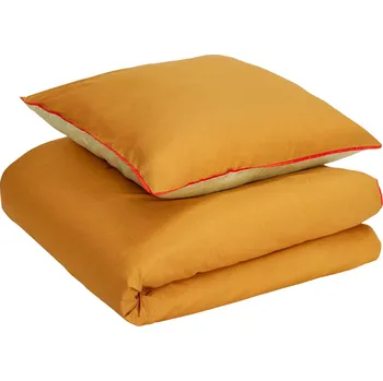 Povlečení Oranžovo-zelená bavlněná sada povlečení Hübsch Aki 140 x 200 cm