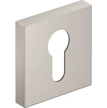 Dveřní kování Rozeta na vložku hranatá nikl kartáčovaný - komplet 2ks