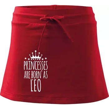 Dámská sukně Princesses are born as Leo - Lev - Sportovní sukně - two in one - S ( Červená )