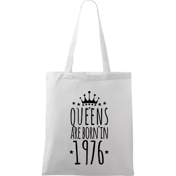 Queens are born in 1976 - Taška bavlněná - 42 x 38 cm ( Bílá )