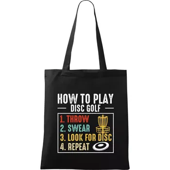 How to play disc golf - Taška bavlněná - 42 x 38 cm ( Černá )