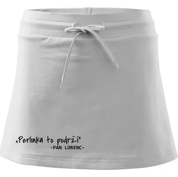 Dámská sukně Stavíme svépomoci - Perlinka to podrží - Sportovní sukně - two in one - XL ( Bílá )